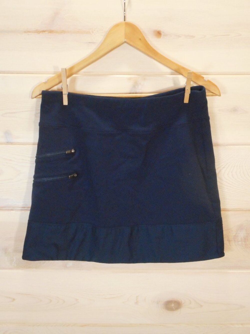 Athleta Womens sz S Skort Navy Blue Stretch Pockets Athletic Gym Built in Shorts